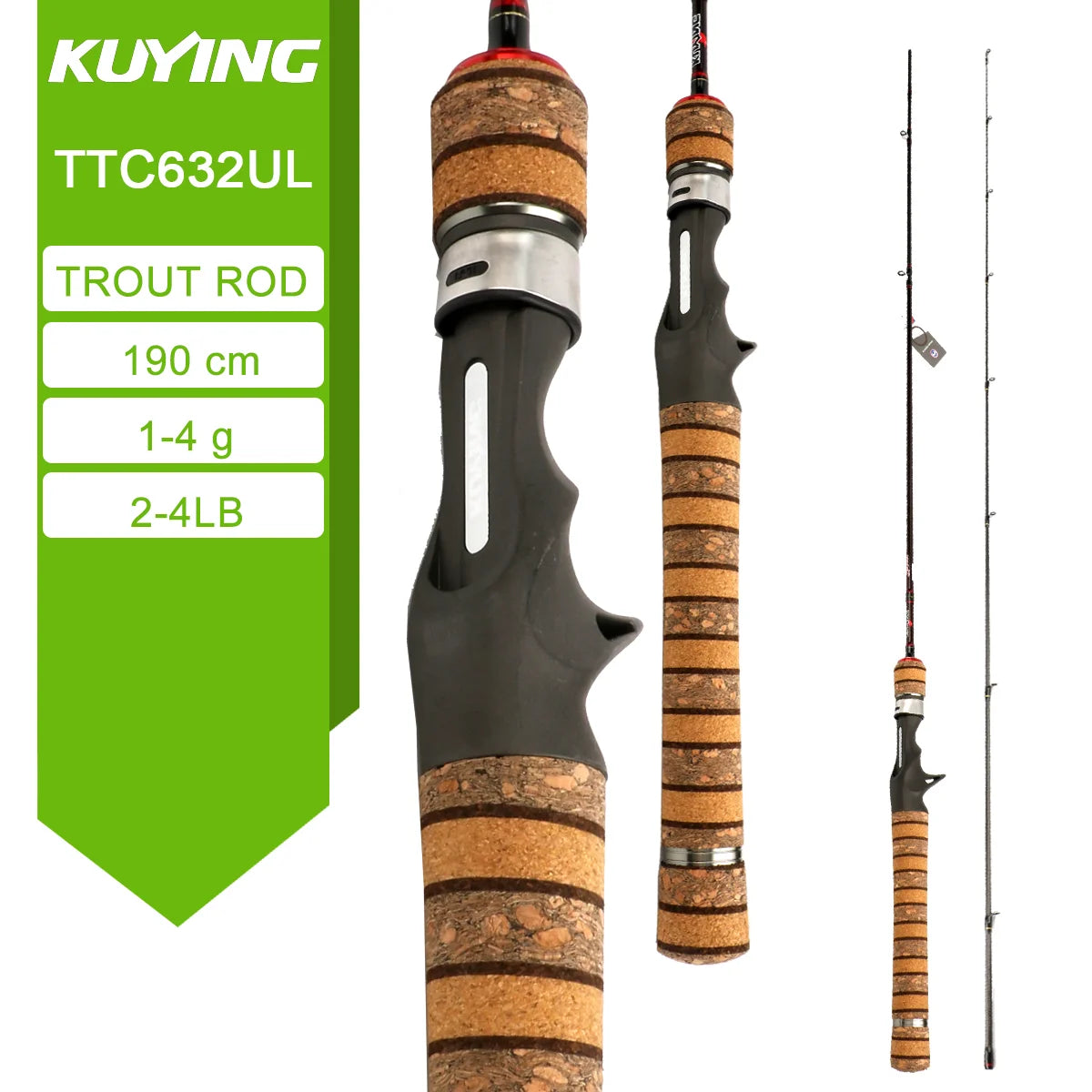Experience featherweight sensitivity and rapid response with Kuying's Teton L Ul Sul carbon rod, designed for you to make ultralight lures and precise casts across lakes and rivers.