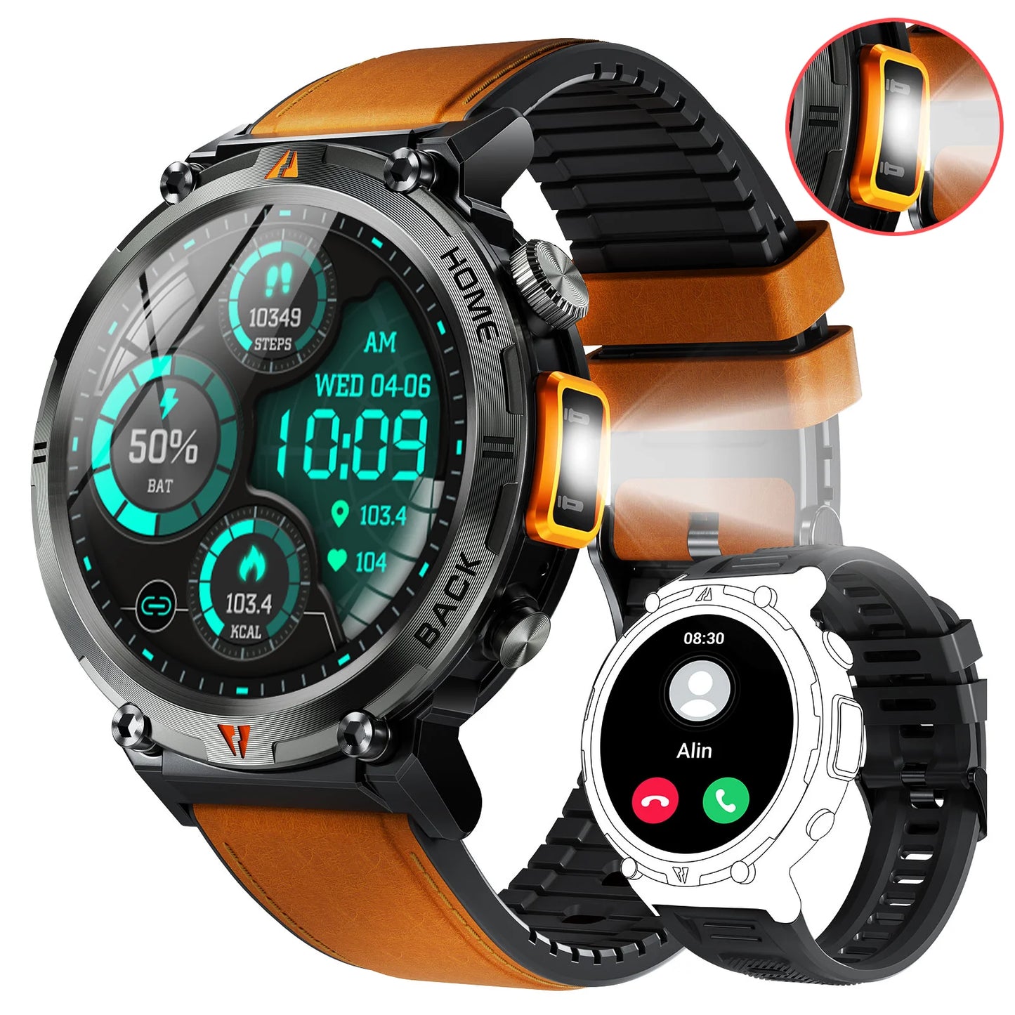 EIGIIS KE3 2025 Bluetooth Call Smartwatch For Men Touch Screen Health Monitor