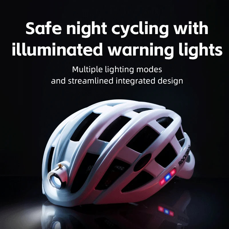 ROCKBROS USB Rechargeable Front Light Helmet for Night Cycling