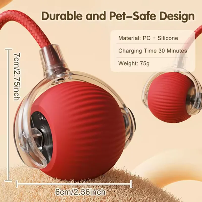 Automatic Interactive Cat Ball Self Play Toy With Long Lasting Battery For Cats