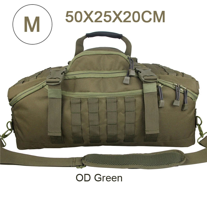 LQARMYCN 3 Way Duffle Bag Large Capacity Waterproof Travel Bag 50x25x20cm