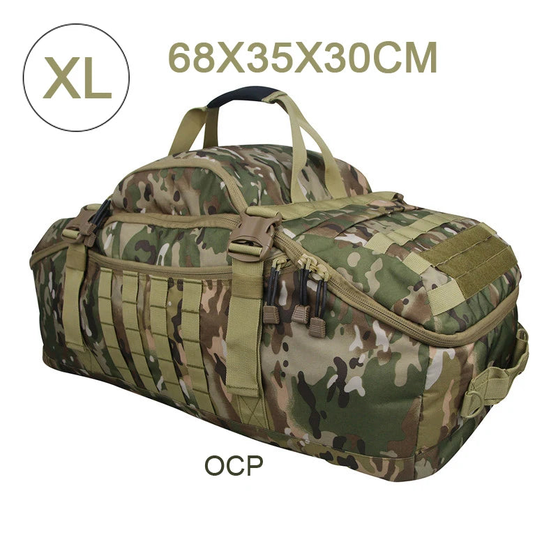 LQARMYCN 3 Way Duffle Bag Large Capacity Waterproof Travel Bag 50x25x20cm