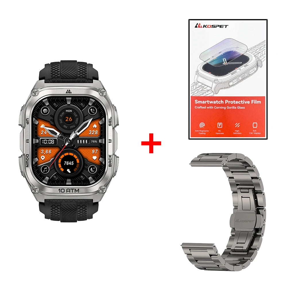 KOSPET Tank M4 Smart Watch Stainless Steel GPS Offline Maps 10ATM Waterproof